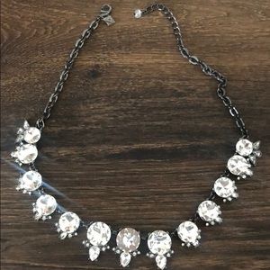 Rhinestone jewel statement necklace